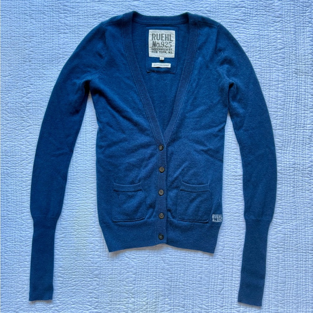 RUEHL No. 925 Wool Cashmere Cardigan Navy Size S